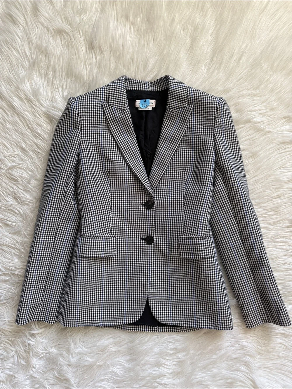Alexander McQueen Made in Italy Houndstooth Print Blazer/Coat Size 42